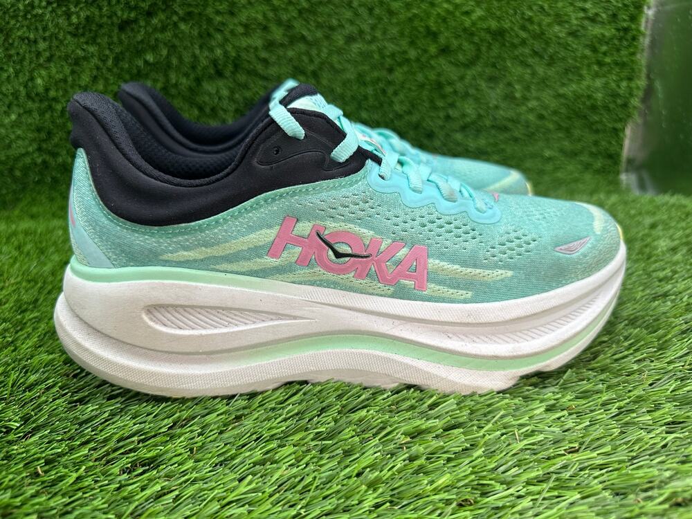 Hoka One One Bondi 9 1162012-BTF Athletic Sneaker Women 8.5B Blue Knit Cushioned